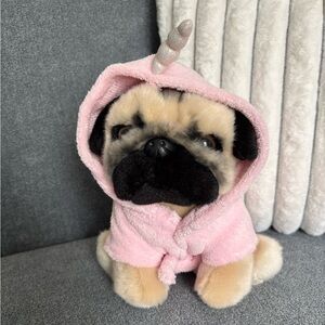 Doug The Pug, 9” Pink Bathrobe Plush, Gund